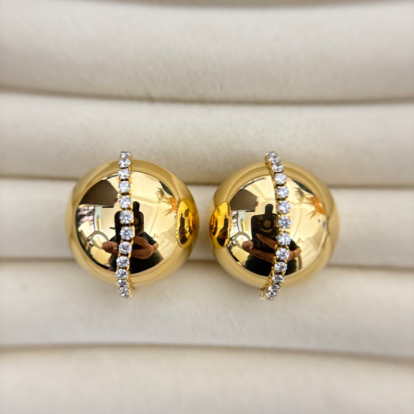 Trivah Dusk Hoops Sculpted Gold Drop Earrings