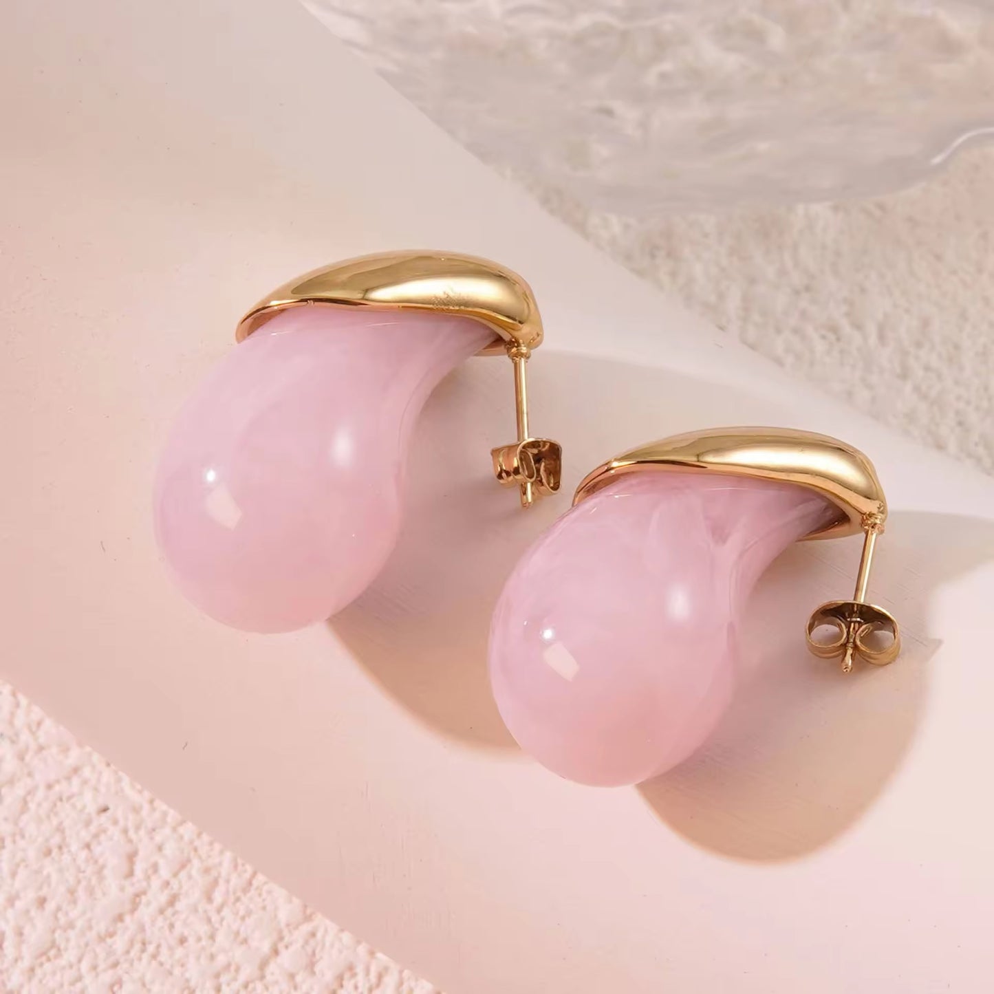 Jelly Bean – Glossy Resin Drop Earrings in Sculptural Candy Colors