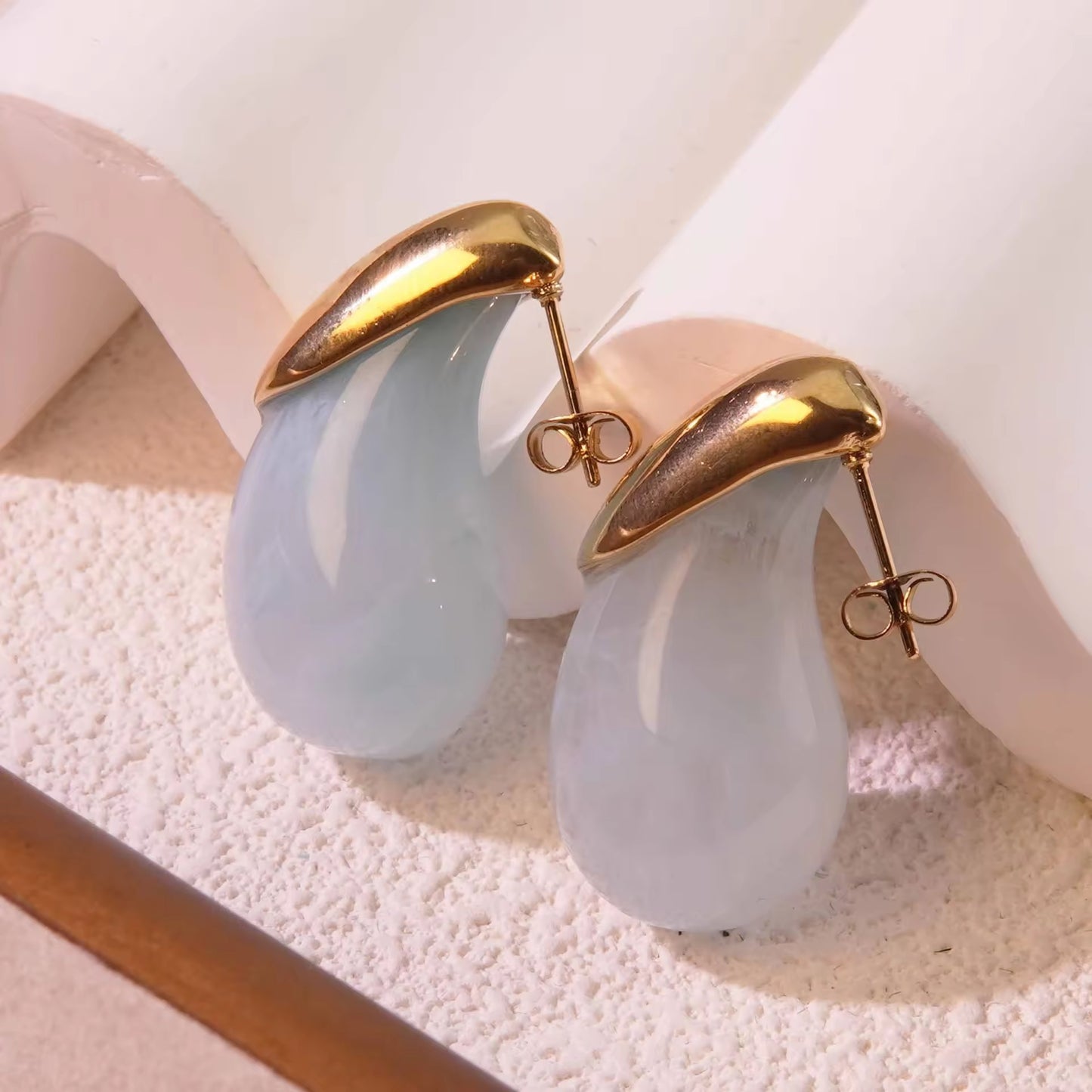 Jelly Bean – Glossy Resin Drop Earrings in Sculptural Candy Colors