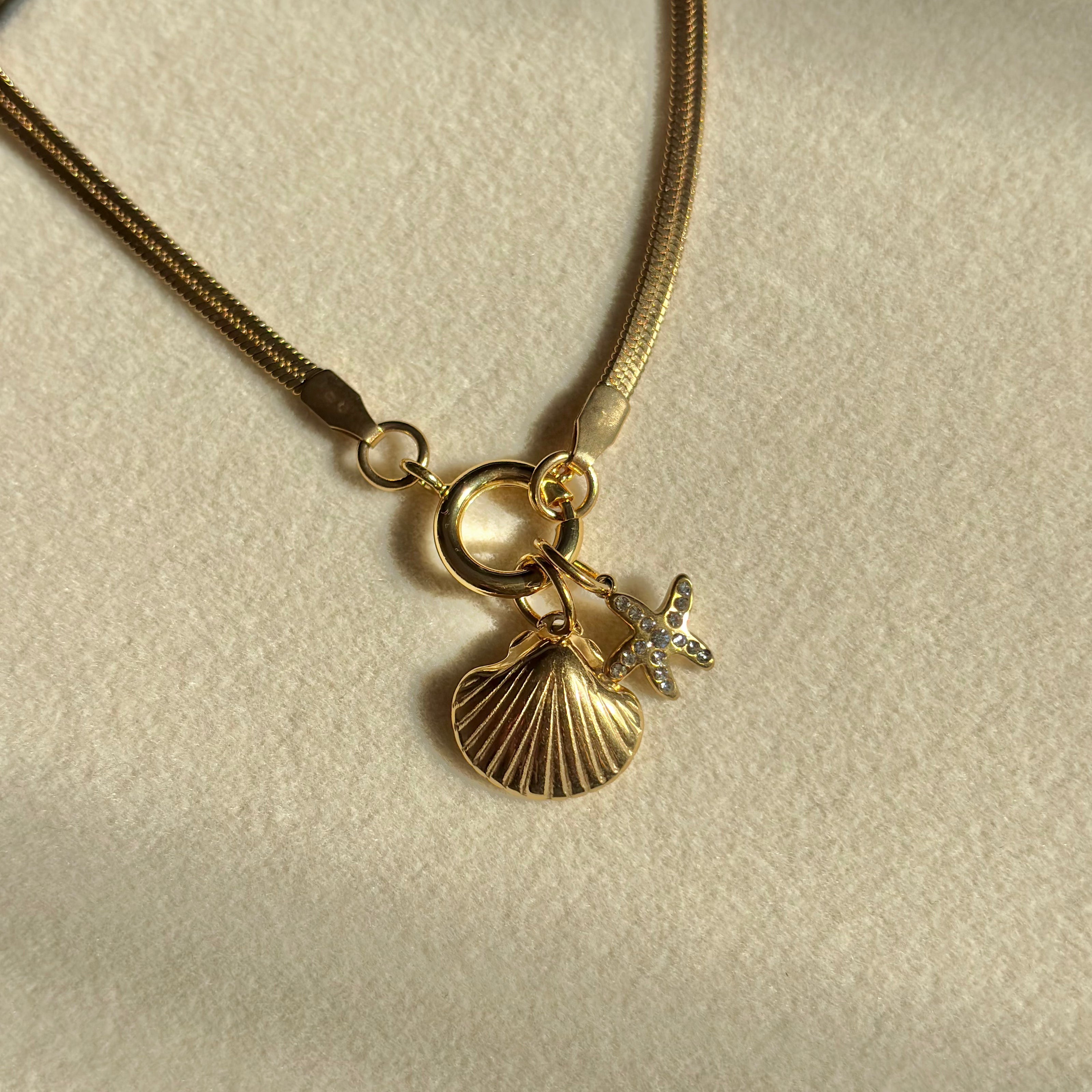 Shell And Star Charm Necklace