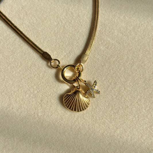 Shell And Star Charm Necklace