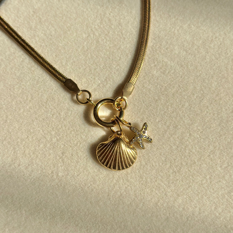 Shell And Star Charm Necklace