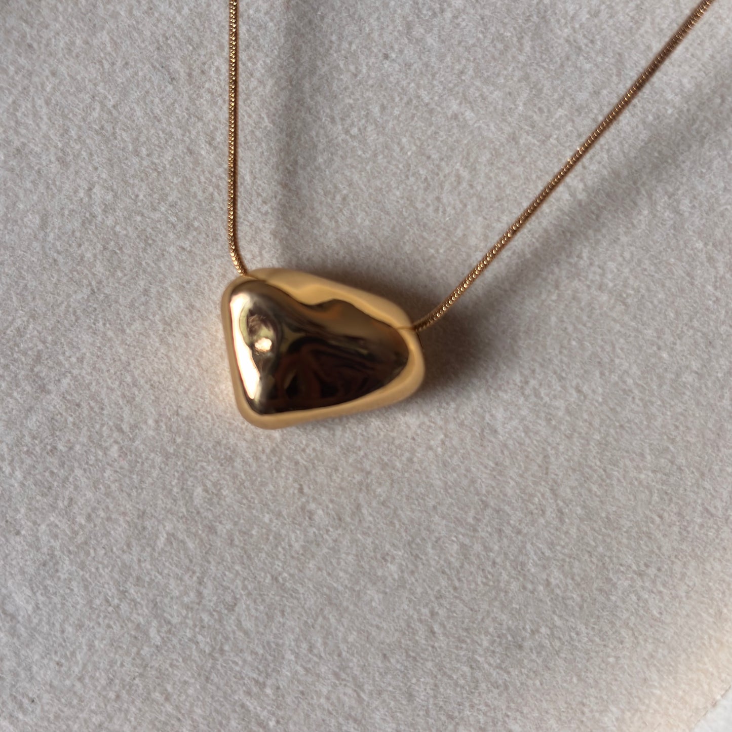 Melted Heart Necklace – Sculpted Gold Love Pendant