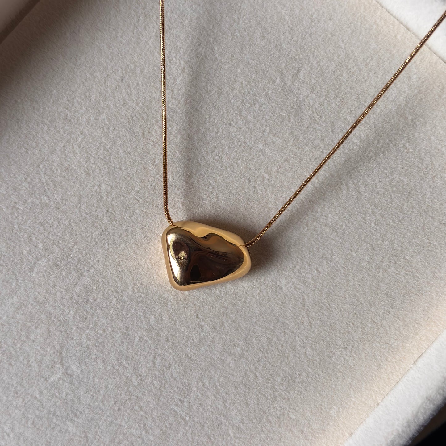 Melted Heart Necklace – Sculpted Gold Love Pendant