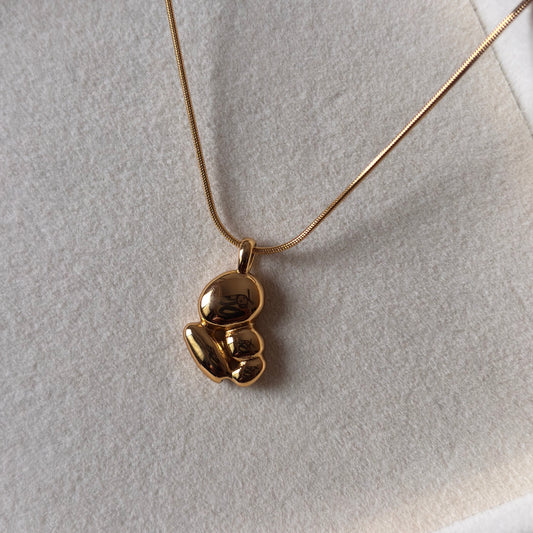 Pebble Bloom Necklace – Gloss Gold Everyday Pendant