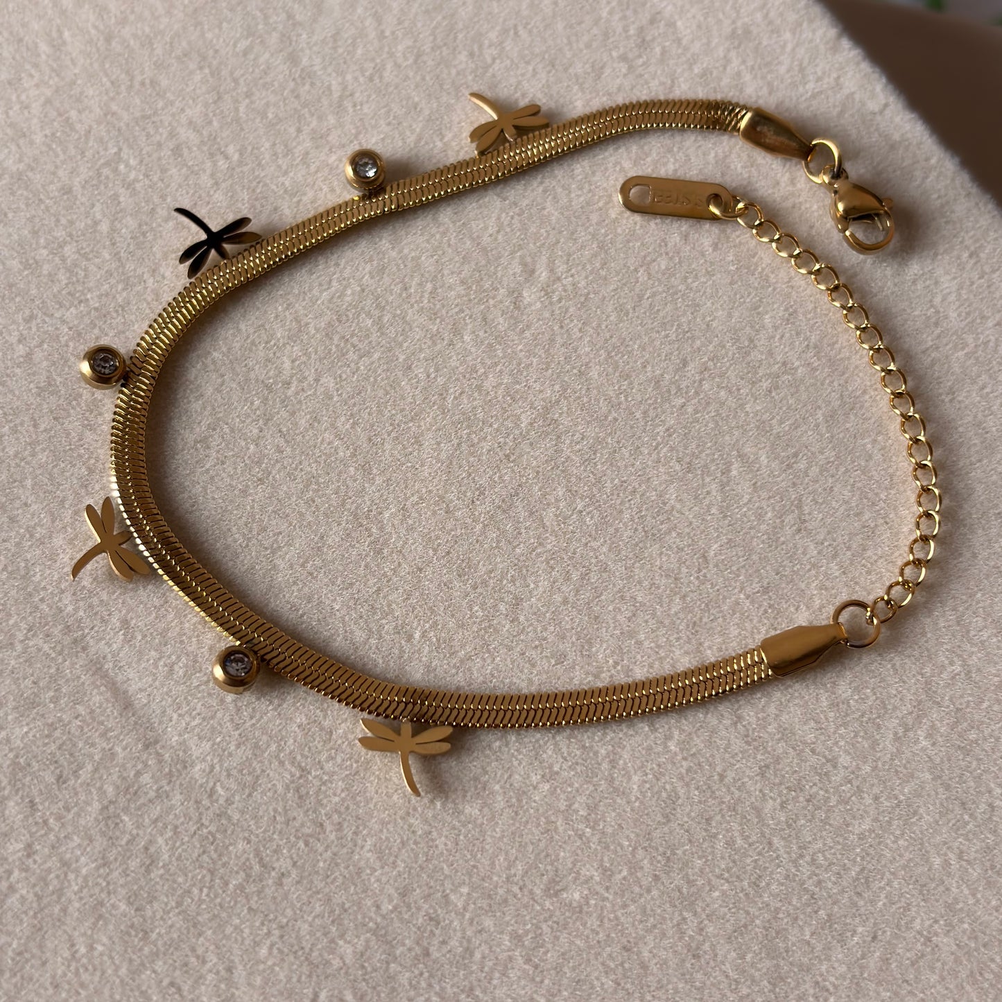 Whispering Wings Cuff – Gold Bracelet with Butterfly & Diamond Accents