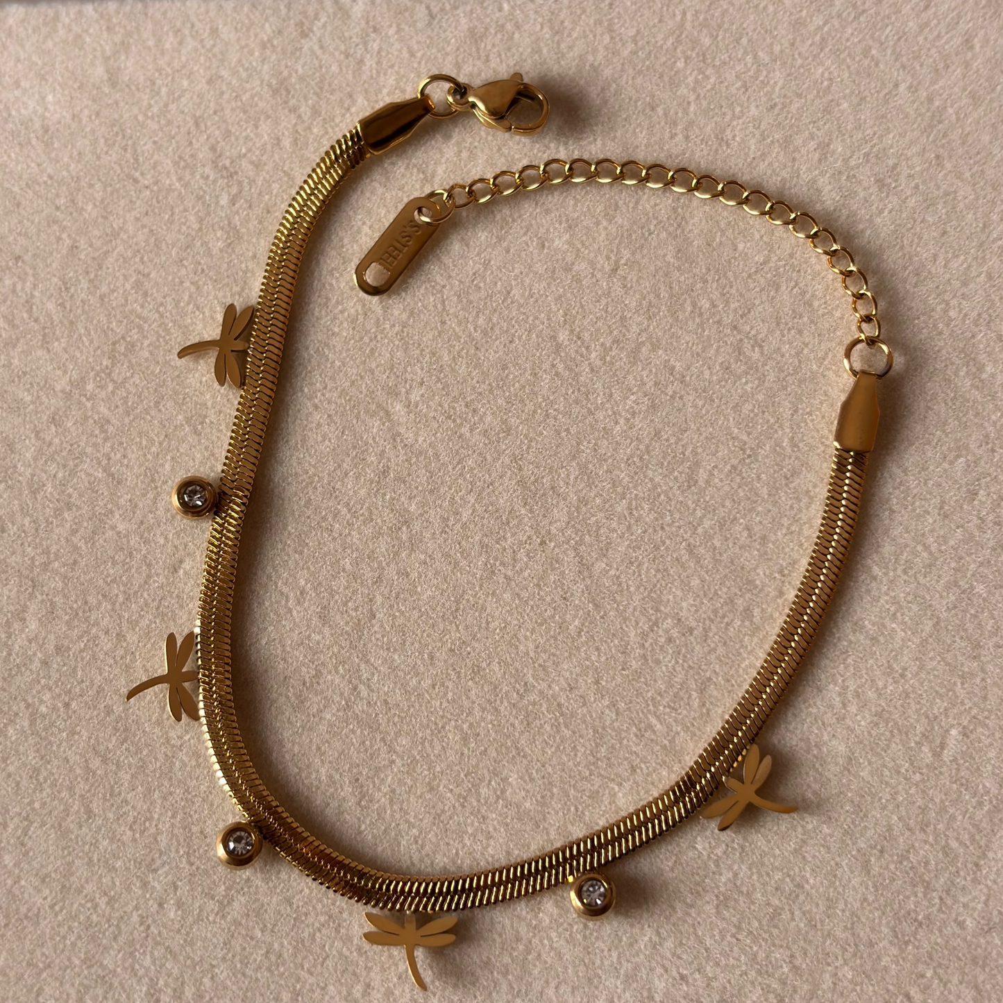 Whispering Wings Cuff – Gold Bracelet with Butterfly & Diamond Accents