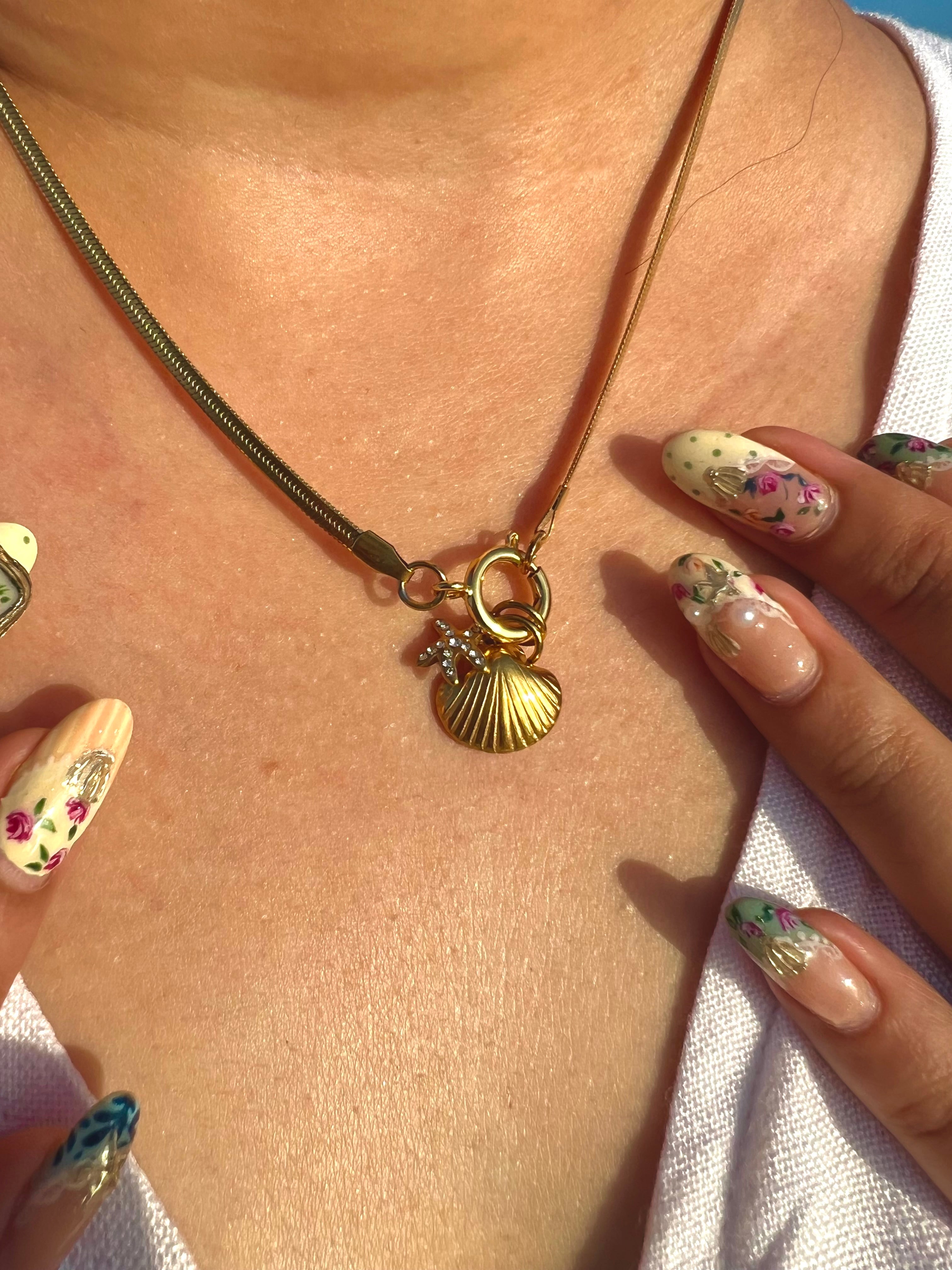 Shell And Star Charm Necklace
